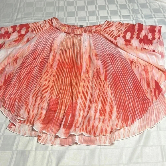 Top,blouse,women XL ,sheer overlay,sparkles,fairy,boho,colorful,flowy,flare EC - Picture 8 of 9